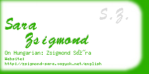 sara zsigmond business card
